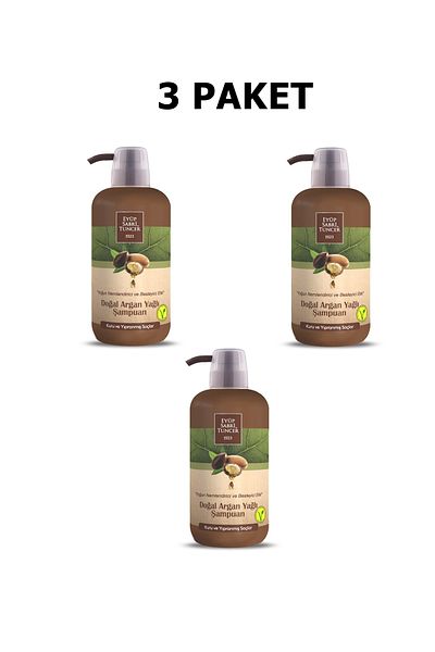 Eyüp Sabri Tuncer Natural Shampoo with Argan Oil - 600 ml X 3 Pieces