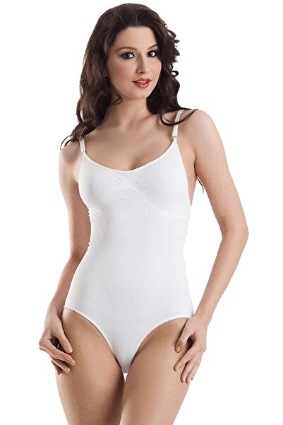 bejamonti Corset alb cu cureaua de ajustare pentru femei 1135