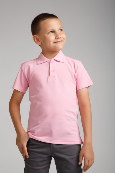 Generic Brand Combed Cotton Polo Neck Pink School T-shirt