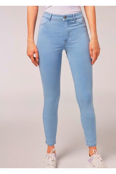 Trn JNS Blugi skinny cu talie înaltă din Lycra albastru deschis (albastru gheață) (COLECTOR)