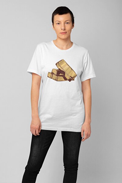 ErTaPassage Bărbătesc de aur alb cu imprimeu Femei tricou - T9705341