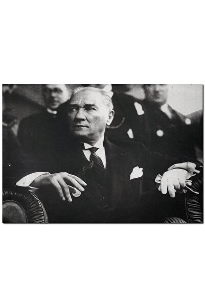 Cakatablo Ahşap Tablo Cumhuriyet Bayaramı Töreninde Atatürk Görseli (35x50 Cm...