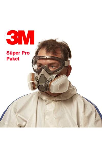 3M 6200 M Beden Yarım Yüz Maskesi Ve 2890 Gözlük Kombinasyonu