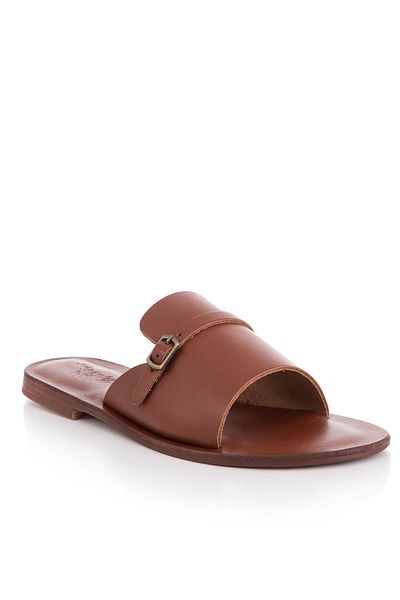 DaphneSandals شبشب نسائي مصنوع يدويًا من الجلد الطبيعي بلون أسمر 2057