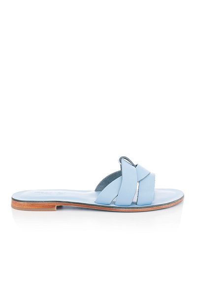 DaphneSandals Papuci albastru deschis din piele naturală lucrați manual Kk2116