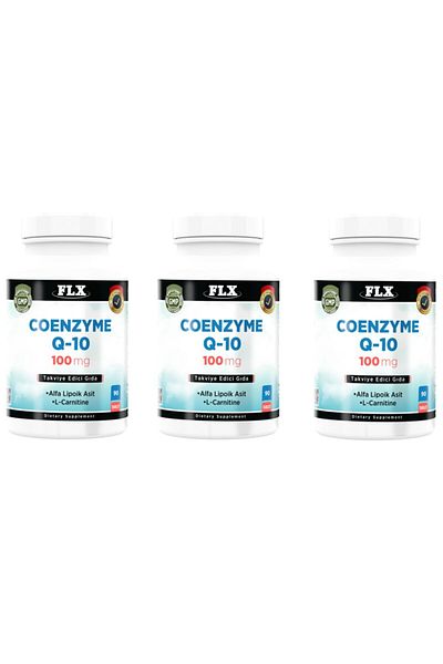 FLX Coenzyme Q10 and Alpha Lipoic Acid L-Carnitine - 100Mg 90 Tablets X 3 Boxes