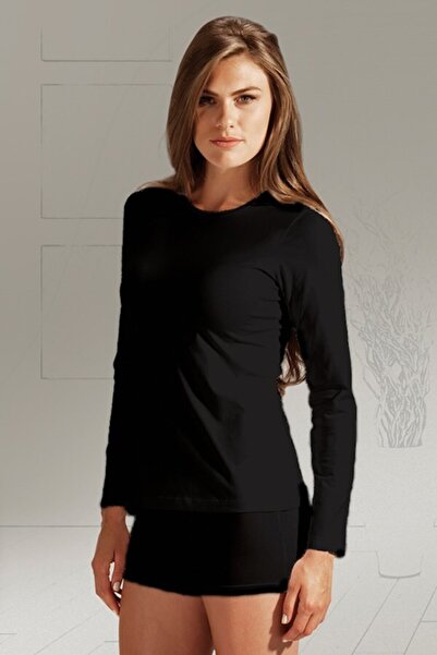 bejamonti Дамски черни спортисти с дълъг ръкав 4020
