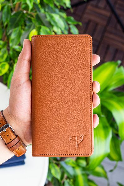 Garbalia Римски портфейл унисекс от естествена кожа с отделение за мобилен телефон