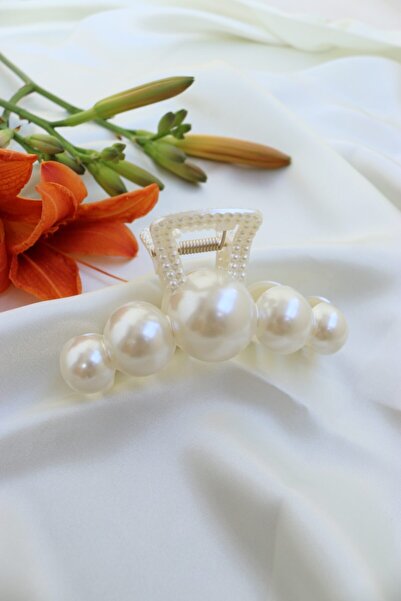 Bornie مشبك مزلاج لؤلؤي كبير للنساء