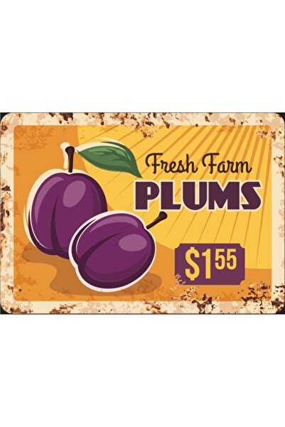 Hayat Poster Svježi kuhinjski posteri sa šljivama - 12 retro drvenih postera