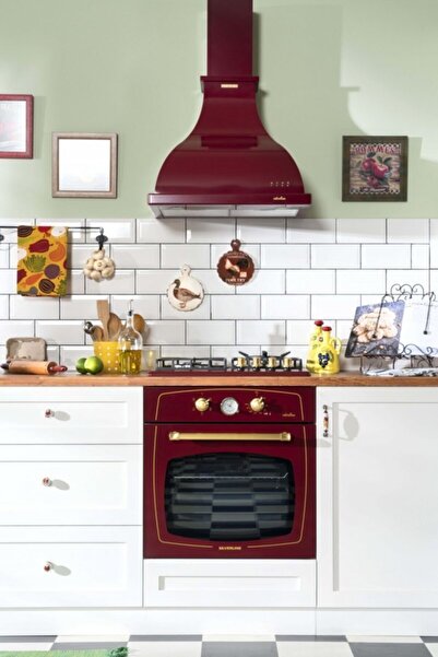 Silverline Rs5322r01 60cm Rustik Bordo Emaye Ocak