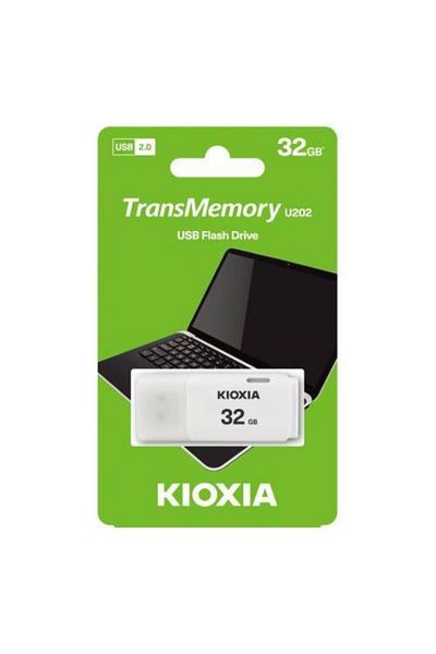 Kioxia ذاكرة فلاش USB 2.0 بيضاء سعة 32 جيجابايت U202