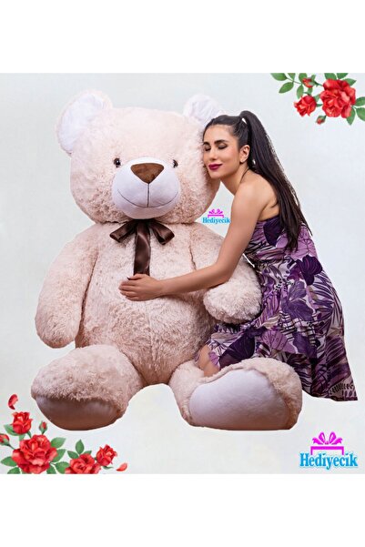 hediyecik Sevimli Dev Boy Şişman Yorgun Peluş Ayıcık 170 cm Krem
