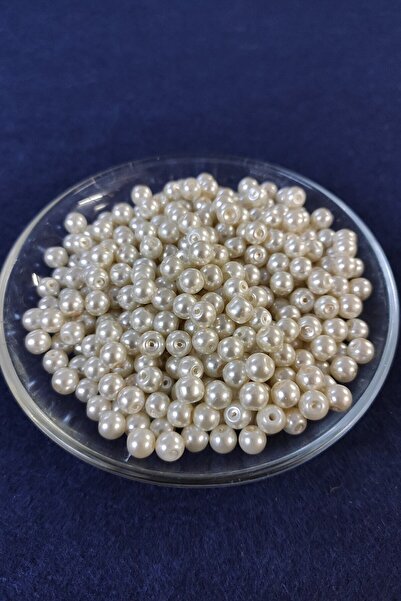 platin hediyelik 100 grame 6 mm mărgele de perle de sticlă cremă 6 mm