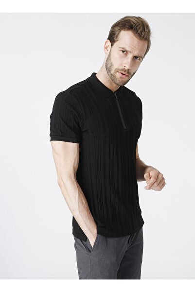 Fabrika Basic Siyah Erkek Polo T-shirt- Dax