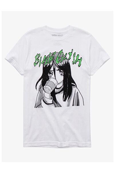 GALASHOP تي شيرت بيلي إيليش أنيمي بورتريه مع كوب بنات