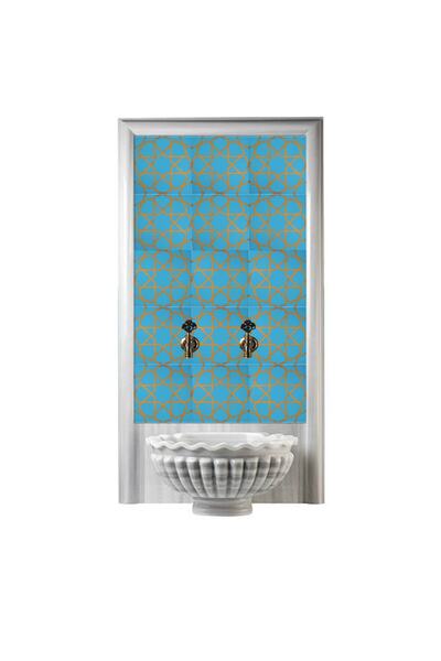 Armada Çini 60x100 Cm Sp 89 Turkuaz Metalik Serigraf Türk Hamamı Pano