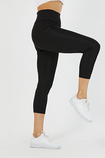 COMEOR Γυναικείο μαύρο ψηλόμεσο κολάν Κάπρι