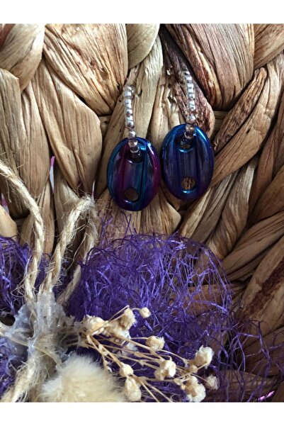 Leerybee Chrome Blue Color Antiallergic Sailor Knot Earrings