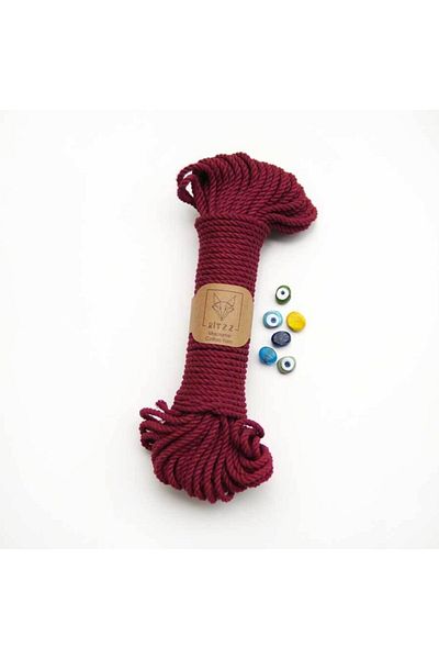 Ritzz 5mm // 3 Twist // Βαμβακερό σχοινί // Μπορντό