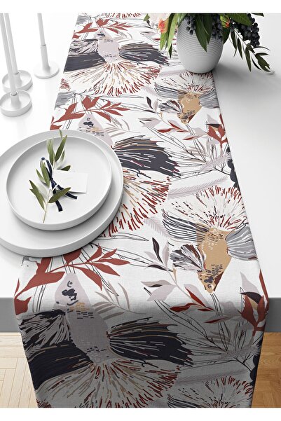 Pilloveland Runner akvaryum Desenli Süet Dokuma 140*40 Cm Rn0s159