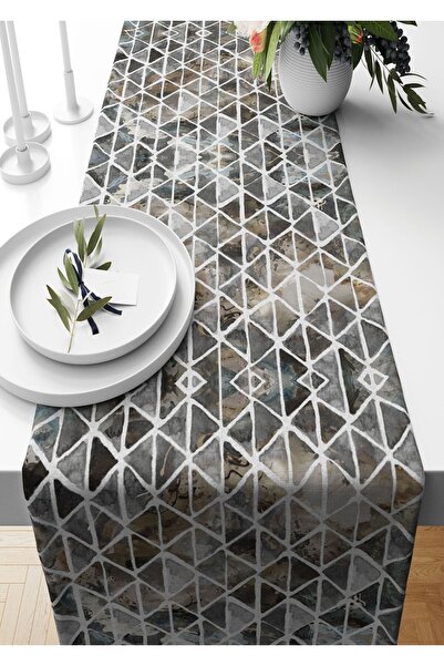 Pilloveland Runner Blur Patterned Suede Woven 140*40 Cm Rn0s158