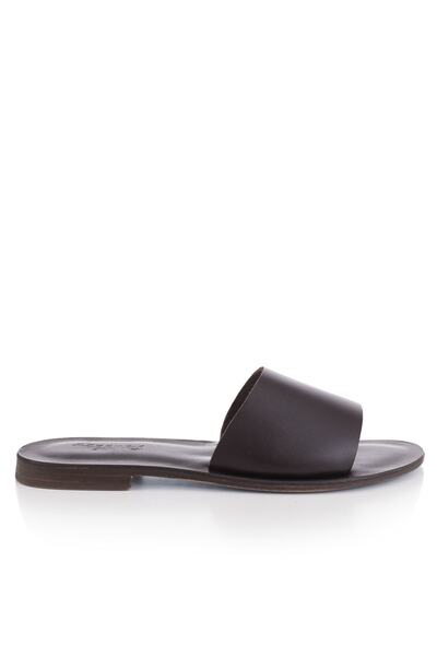 DaphneSandals Papuci de damă din piele naturală maro lucrați manual - Kk3001