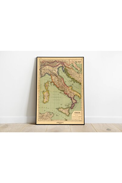 Pegziz 60x90cm Καλλιτεχνική Διακόσμηση Τοίχων Αφίσα - Ιταλία Χάρτης