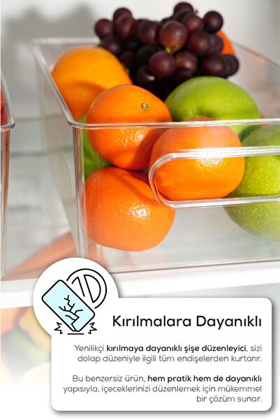 Vienev 3 Boy Kırılmaya Karşı Dayanıklı Buzdolabı Düzenleyici - Buzdolabı Organizeri