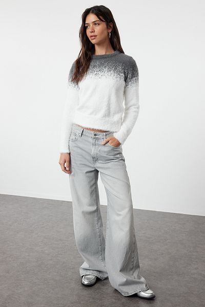 Trendyol Collection Anthracite Rope Knitwear Sweater - Beard/Feather, TWOAW22KZ0092
