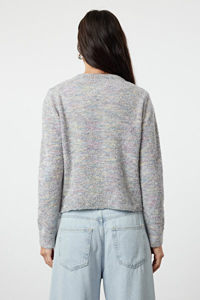 Trendyol Collection Gradient Gray Knitwear Cardigan - Soft Texture, Jacket Look Twoaw25Hi00079