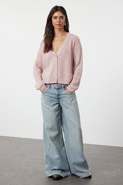 Trendyol Collection Soft Textured Pink Knitwear Cardigan - TWOAW25HI00194