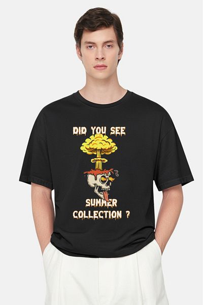 Trendyol Collection Schwarzes T-Shirt mit Totenkopf-Aufdruck – Normale Schnittform TMNSS24TS00213