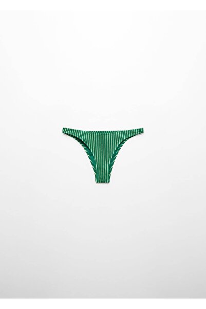 MANGO Woman Çizgi Desenli Dokulu Bikini Altı