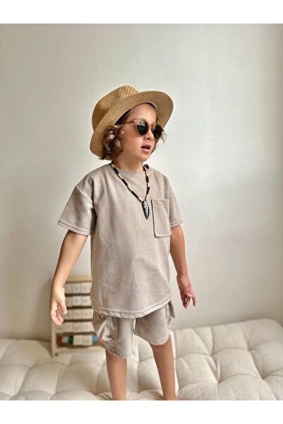 YİGİT BUTİK بدلة للأولاد مع شورت من قماش الوافل من Yigit Boutique