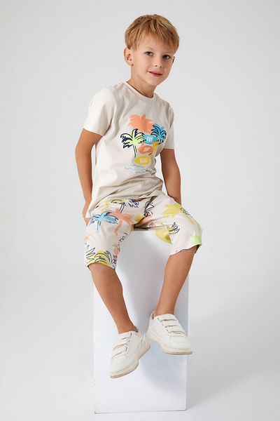 ROLY POLY Boy's Beige Capri Suit - Rolypoly Fun Surf Night
