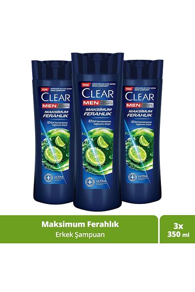 Clear 350 ml X3 - Men's Maximum Freshness Shampoo Effective Against Dandruff