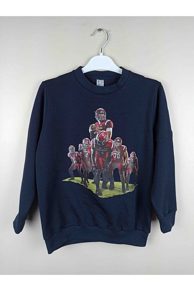 Bluence Φούτερ για αγόρι σερβιτόρα με στάμπα Navy Blue βαμβακερό