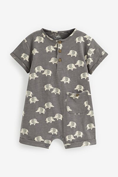 Next Baby Monochrome Elephant Romper Set of 3 - 100 Cotton