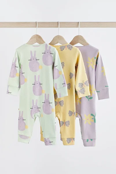 Next Baby 3 Pieces - 100 Algodon Lilac Silver Long Collar Peter Hare Patterned Sleepwear Set