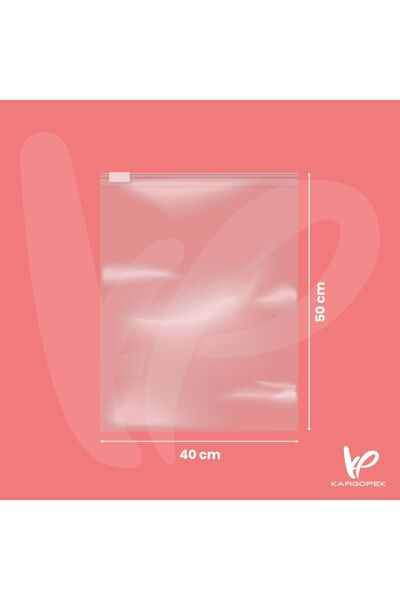 KARGOPEK Baskısız Fermuarlı Seffaf Buzlu Poset 40*50 (100 ADET)