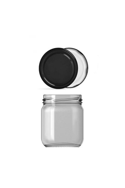 Paşabahçe 6-Piece Glass Jar 210 Cc Black With Lid