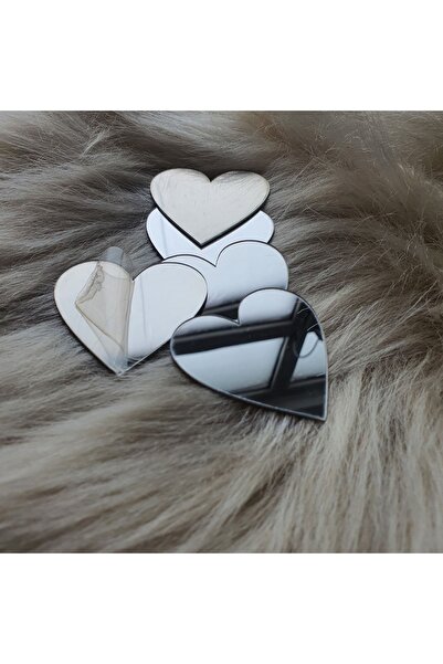 Papyon Designs Dekoratif Kalp Şekli Pleksi Ayna (kendinden Yapışkanlı) 10 X 10 Cm 2 Adet