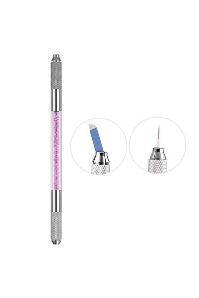 BİOMASER Creion de practică pentru machiaj permanent cu microblading violet cu două capete