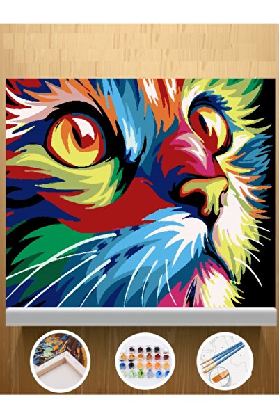 Shelly Pop Art Minik Karnaval Sayılarla Boyama Numaralı Tuval Tablo Seti (40x...