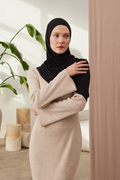 Femple Modest Premium Practical Jersey Shawl - Μαύρο, Ενήλικες, Ραμμένο στο πηγούνι, Στιγμιαίο Hijab