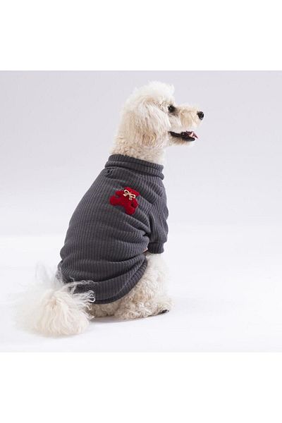 Pawstar (K) Anthracite Turtleneck Dog Sweati Dog Outfit Cat Outfit