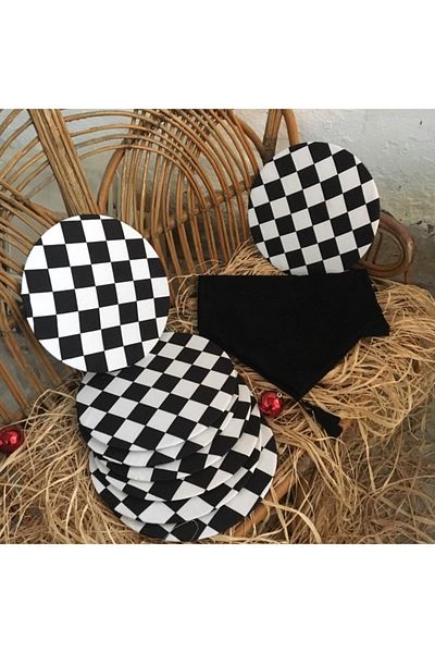 H&N HOME H&n 6 farfurii One Runner Checkerboard Pattern