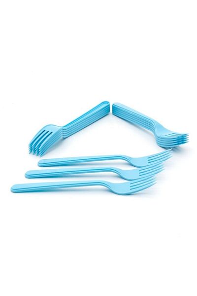 DEPPOSITE Blue Plastic Luxury Fork 25 Pieces
