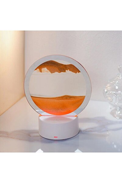 Hediye Sahibi İsme Özel 3d Hareketli Kum Sanat Resmi Yuvarlak Cam Derin Deniz Sandscape Kum Saati Quicksand Zanaat